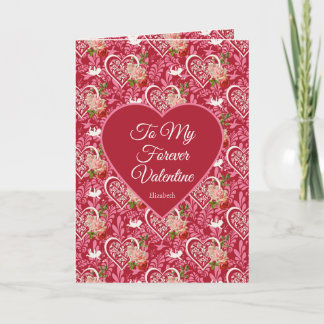 Carte Élégant Cupidon Vintage & Rose Rouge de la Saint-V