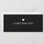 Carte Elegant Custom Black Business Gift Certificate (Dos)