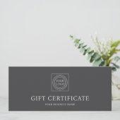 Carte Elegant Custom Logo Gift Certificate Off-white (Debout devant)