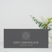 Carte Elegant Custom Logo Gift Certificate Pink Gray (Debout devant)