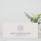 Carte Elegant Custom Logo Gift Certificate Voucher (Debout devant)