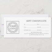 Carte Elegant Custom Logo Green Gift Certificate Voucher (Dos)