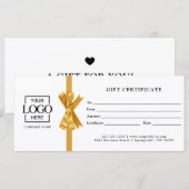 Carte Elegant Custom White Business Gift Certificate (Devant / Derrière)