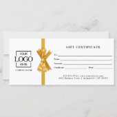 Carte Elegant Custom White Business Gift Certificate (Devant)