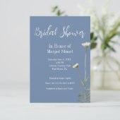 Carte Élégant Daisy Blue Gris Script Gris Gris Gratuit (Debout devant)