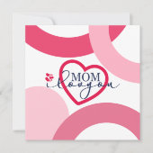 Carte Elegant design texte Maman I Love You With Heart (Devant)