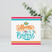 Carte Elegant Design Typografy Maman Is My Queen (Debout devant)