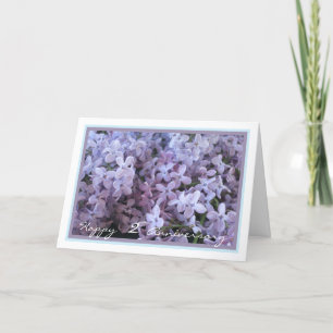 Carte Élégant deuxième anniversaire Mariage avec Lilac p