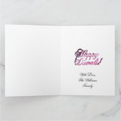 Carte Élégant Diwali rouge rose éclaire la lumière des b (Intérieur)