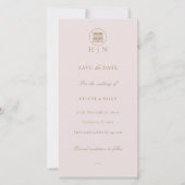 Carte Élégant Double Bonheur Rose Moderne Enregistrer La (Devant)