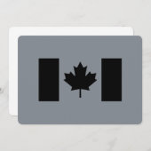 Carte Élégant drapeau canadien en noir (Devant / Derrière)