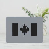 Carte Élégant drapeau canadien en noir (Debout devant)