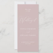 Carte Élégant Dusty Pink Modern Mariage Ceremony Program (Devant)