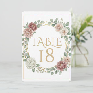 Carte Elegant Dusty Rose Geometric Floral Watercolor 18