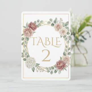 Carte Elegant Dusty Rose Geometric Floral Watercolor 2