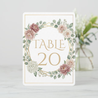 Carte Elegant Dusty Rose Geometric Floral Watercolor 20