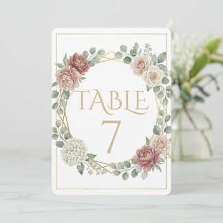 Carte Elegant Dusty Rose Geometric Floral Watercolor 7