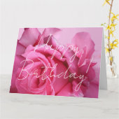 Carte élégant élégant joli rose rose roses Joyeux annive (Fleur jaune)