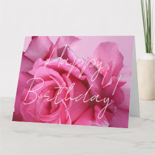 Carte élégant élégant joli rose rose roses Joyeux annive