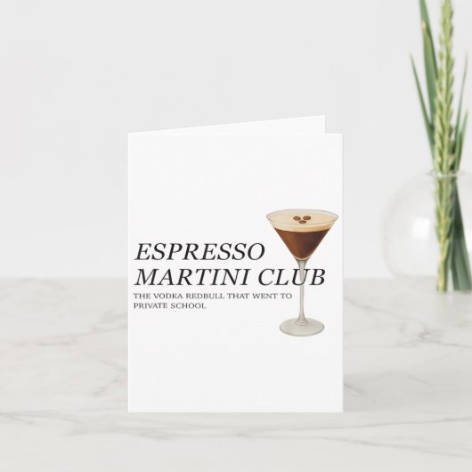 Carte Elégant Espresso Martini Drôle Citation (Devant)