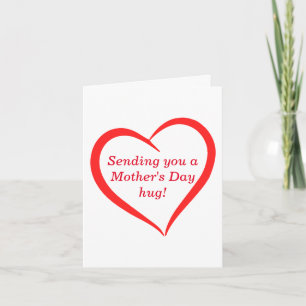 Carte Élégant et mignon coeur Hug Joyeux fête des mères