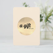 Carte Elégant et moderne blanc Faux Gold Circle (Debout devant)