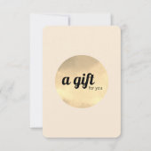 Carte Elégant et moderne blanc Faux Gold Circle (Devant)