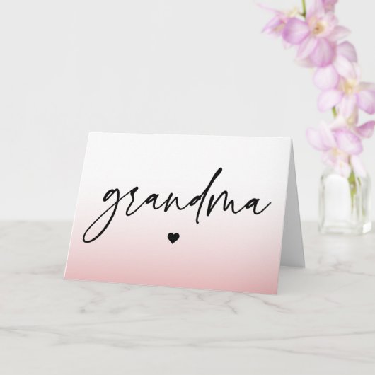 Carte Élégant et subtil Pink Grandma Script Cadeau (Orchidée)