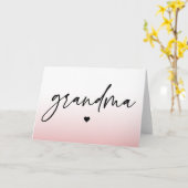 Carte Élégant et subtil Pink Grandma Script Cadeau (Fleur jaune)