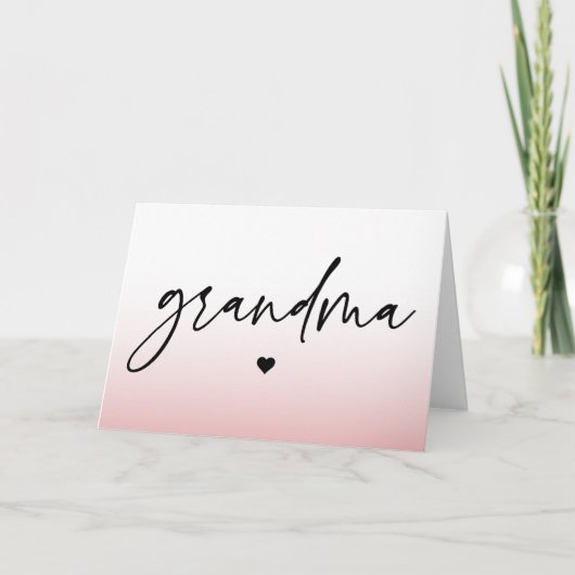 Carte Élégant et subtil Pink Grandma Script Cadeau (Devant)