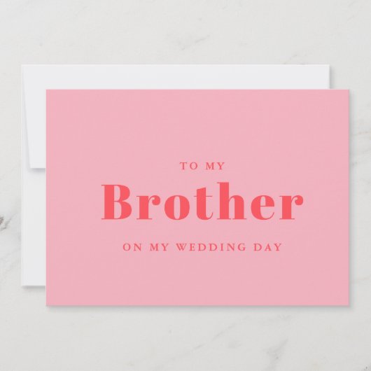 Carte Elégant et tendance à mon frère le jour de mon mar (Devant)