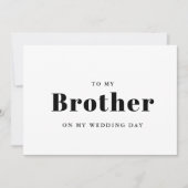 Carte Élégant et tendance Pour mon frère le jour de mon  (Devant)