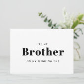 Carte Élégant et tendance Pour mon frère le jour de mon  (Debout devant)