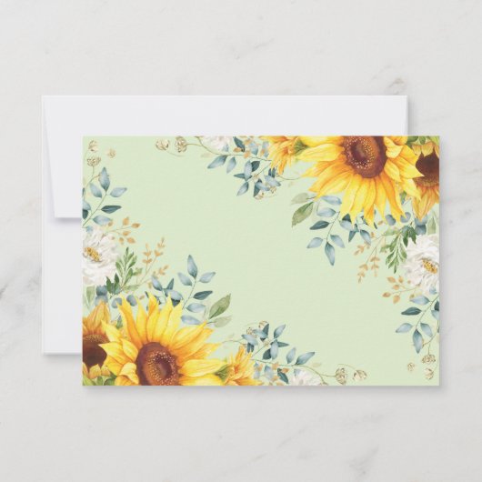 Carte Elégant été tournesols verdure Mariage RSVP (Dos)