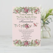 Carte Elégant Eucalyptus Floral Rose (Debout devant)