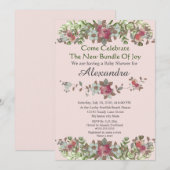 Carte Elégant Eucalyptus Floral Rose (Devant / Derrière)