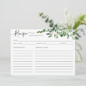 Carte Elégant Eucalyptus Green Fête des mariées Recette (Debout devant)