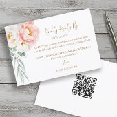 Carte Elégant Eucalyptus Peonies Mariage RSVP (code QR)