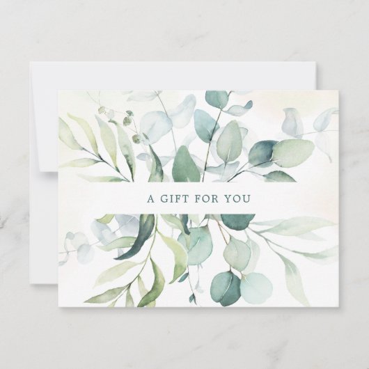 Carte Elégant Eucalyptus Rustic Certificat Cadeau Rustiq (Devant)