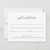 Carte Elégant Eucalyptus Rustic Certificat Cadeau Rustiq (Dos)