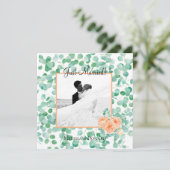 Carte Élégant Eucalyptus Vert Fleur Mariée (Debout devant)