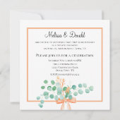 Carte Élégant Eucalyptus Vert Fleur Mariée (Dos)