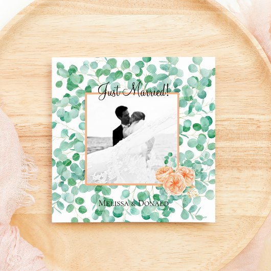Carte Élégant Eucalyptus Vert Fleur Mariée