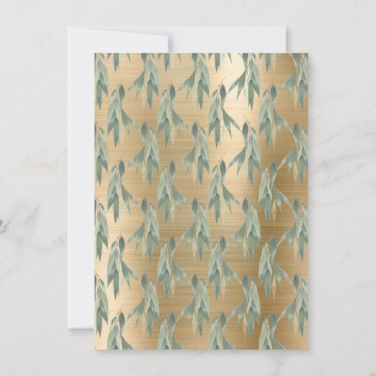 CARTE ÉLÉGANT EUCALYPTUS WREATH SAGE OR SAUVER LA DATE (Dos)