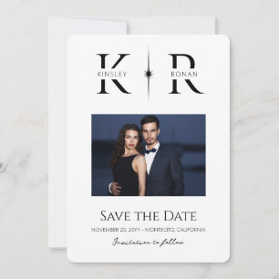 Carte Élégant Faire Monogramme Mariage Enregistrer la Da