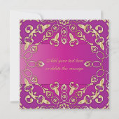 Carte Elégant Fancy Gold et Magenta Joyeuse fête des mèr (Dos)