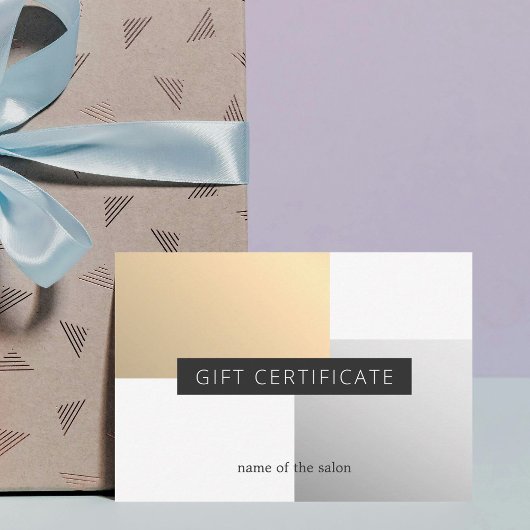 Carte Elégant Faux Gold Silver Blanc Beauté géométrique