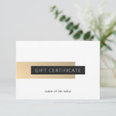 Carte Elégant Faux Gold Stripe Blanc Beauté géométrique (Debout devant)