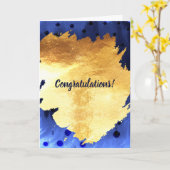 Carte Elégant Faux Gold Watercolor Félicitations (Fleur jaune)