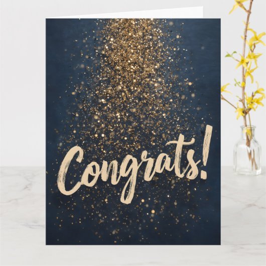 Carte Élégant "Félicitations !" Salutation avec Golden C (Fleur jaune)